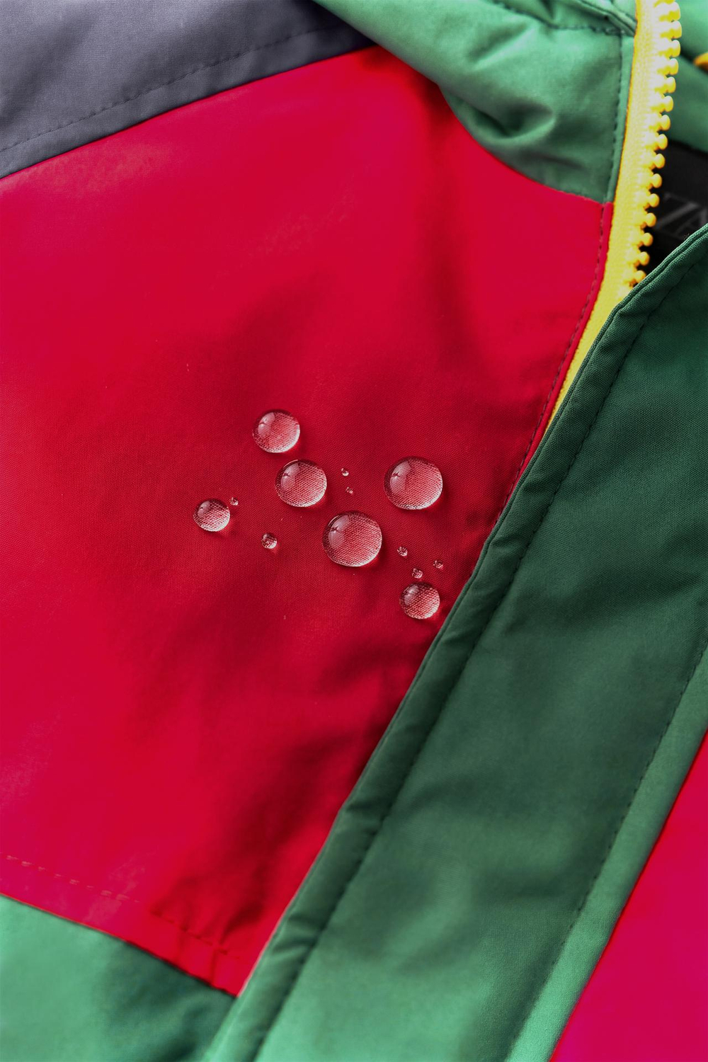 ZARA СТЕГАНАЯ КУРТКА COLORBLOCK WATER REPELLENT, ЗЕЛЕНЫЙ