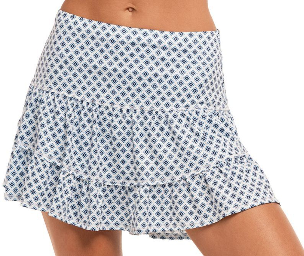 Теннисная юбка Lucky in Love Playing In параdise Versa Tile High Low Skirt - Бирюзовый