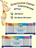 Пластилин Гамма Классический белый+черный, 2 бруска по 250 грамм