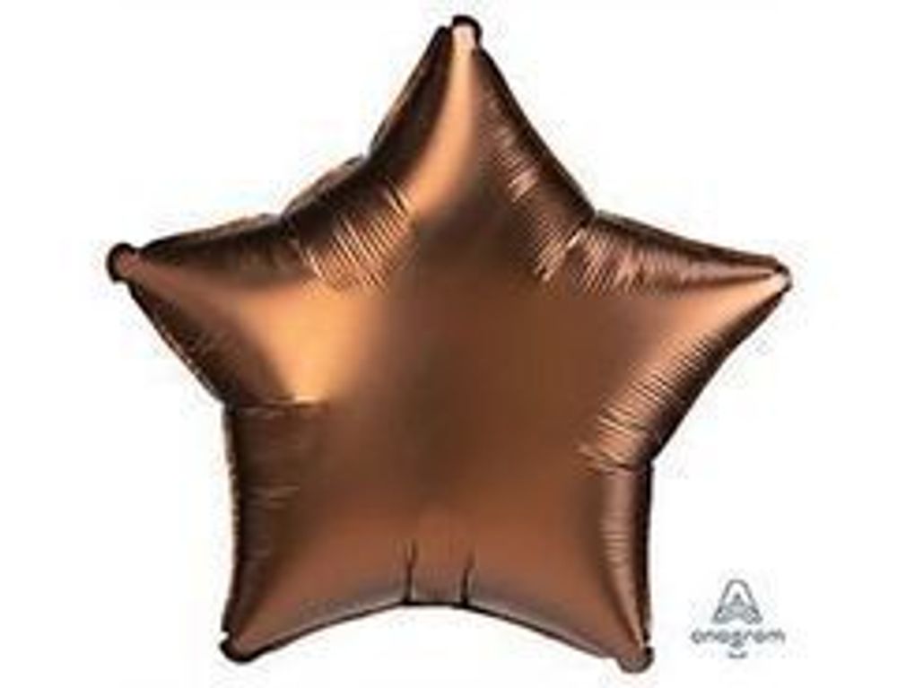 АN Шар Звезда 19"/48 см, Сатин Cocoa коричневый (БГ-15)
