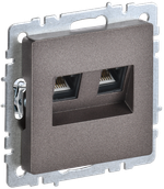 BRITE Розетка двойная RJ11+RJ45 кат.5E РК/Т12-БрТБ темная бронза IEK