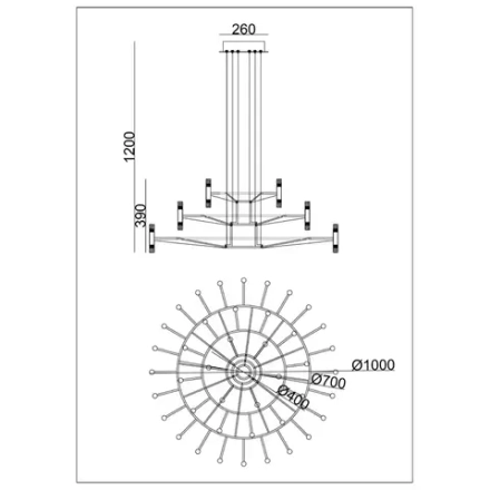 Подвесная люстра Arte lamp EMPIRE A2482SP-84BK, 1хLED