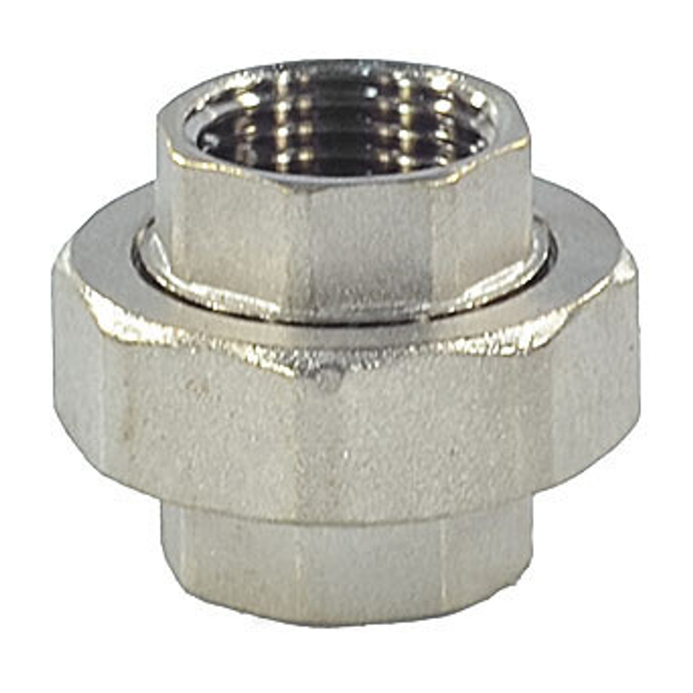 Соединитель латунь никель американка Ду 15 (1/2") прямой ВР/ВР SantechSystems
