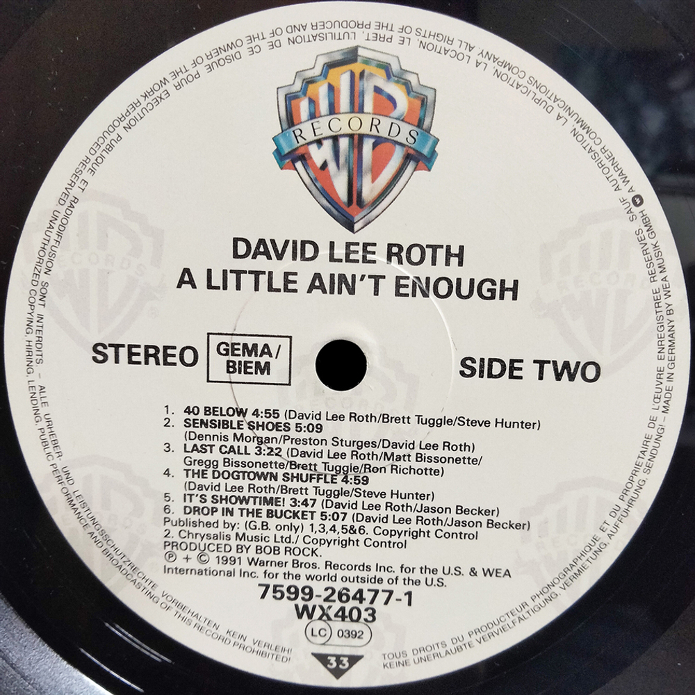 David Lee Roth / A Little Ain't Enough (LP)