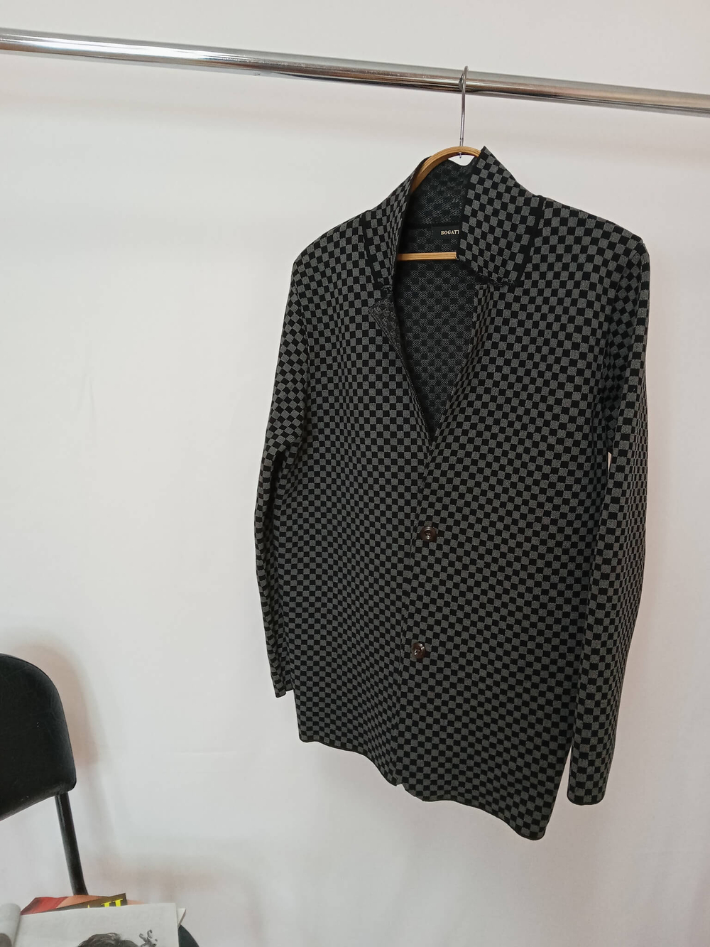 Блейзер мужской, черно-серый на пуговицах. Размер - 50/52 русский
