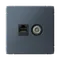 Розетка мультимедийная двойная ТВ + компьютерная RJ45, Cat 5e Systeme Electric ArtGallery Грифель GAL000789