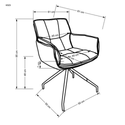 Стул HALMAR K523 коричневый/темно-коричневый