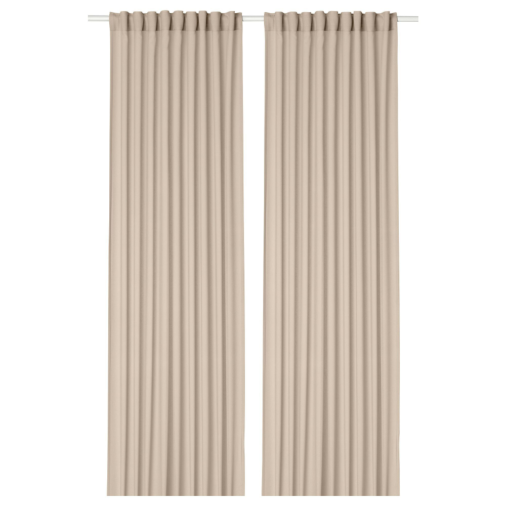 Комплект штор IKEA ROSENROBINIA (РОЗЕНРОБИН), Бежевый, 145x250 см, 2 шт