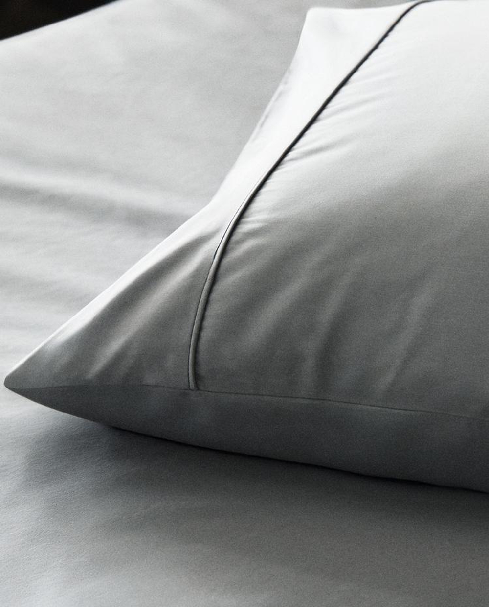 ZARA HOME (300 НИТЕЙ) НАВОЛОЧКА ИЗ ХЛОПКА ПЕРКАЛЬ, СИНИЙ