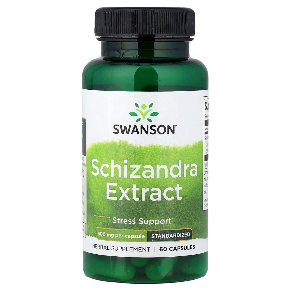 Swanson Vitamins, Экстракт лимонника, стандартизированный, 500 мг, 60 капсул