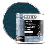 ЛАКРА  Эмаль по РЖАВЧИНЕ с молотковым эффектом Синий 0,8кг (LAKRA)