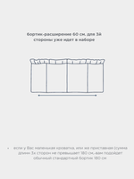 Бортик плоский с рюшей розовый 180+60 см.