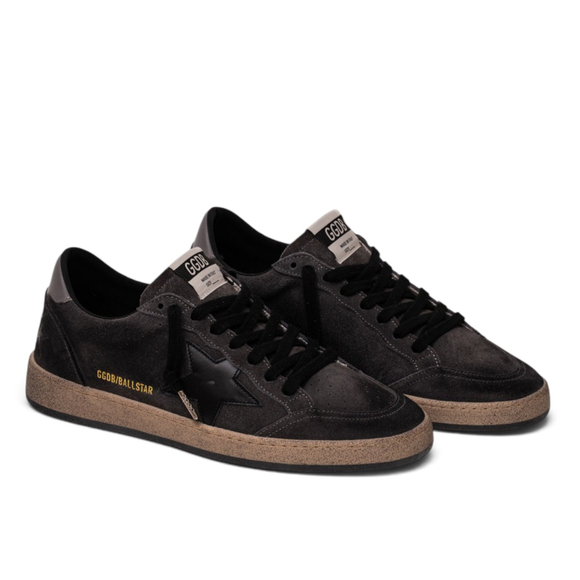 Men’s Ball Star in Dark Gray Suede with Black Leather Star