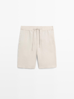 Massimo Dutti Короткие шорты из 100% льна, песочный
