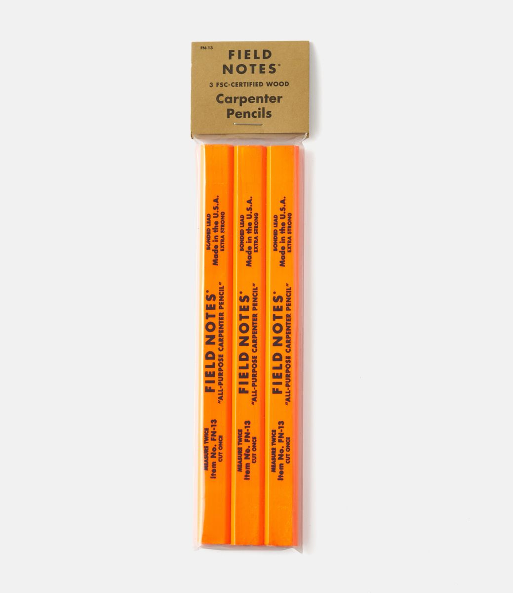 Field Notes Carpenter Pencil 3-Pack orange — набор плотницких карандашей