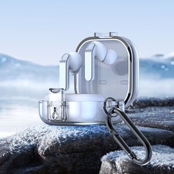 Прозрачный плотный чехол из TPU для наушников Samsung Buds4 и Buds 4 Pro, серия SECI Series от Dux Ducis, в комплекте с карабином
