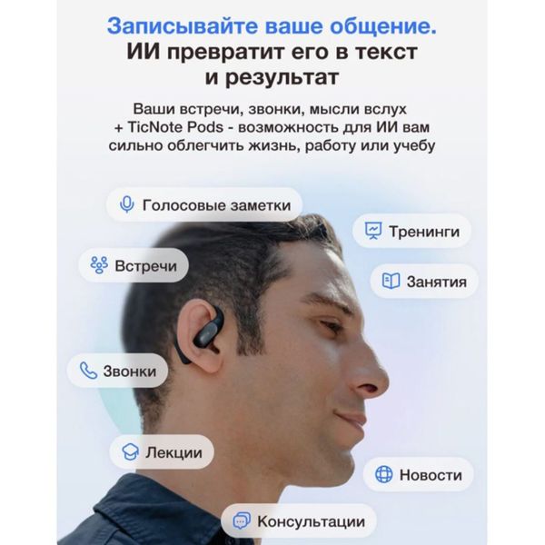 Беспроводные наушники Mobvoi TicNote Pods Wi-Fi (2026), Жемчужно-белый | Pearl White