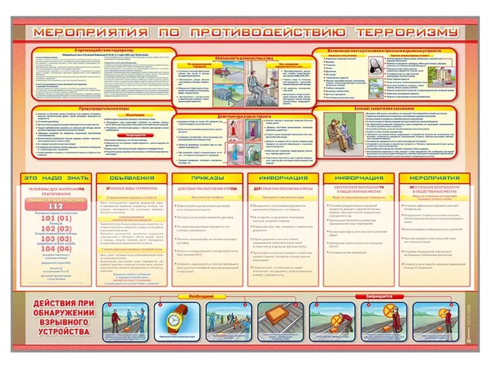 Стенд-уголок "Мероприятия по противодействию терроризму" № 2 Стенд-уголок "Мероприятия по противодействию терроризму" № 2
