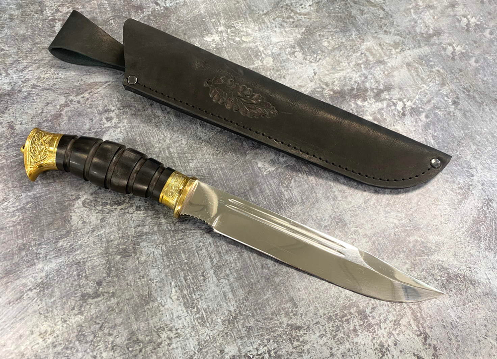 Нож Пластунский Лазутчик, сталь 95Х18, черный граб, Медтех