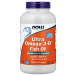 NOW Foods, Ultra Omega 3-D™, рыбий жир с омега-3, 180 капсул из рыбьего желатина