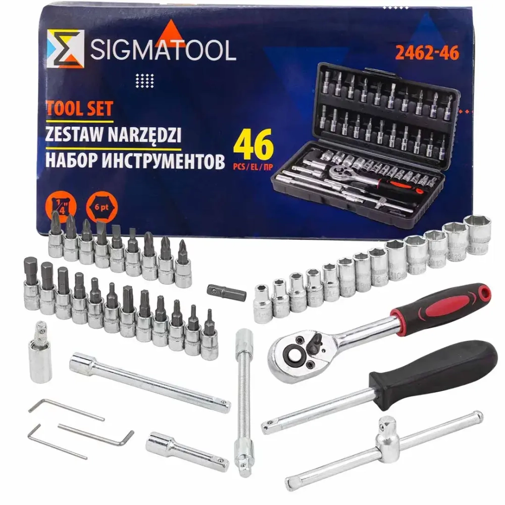 Набор инструмента 46пр. 1/4''(6-гран.)(4-14мм) SIGMATOOL SIGMATOOL-2462-46