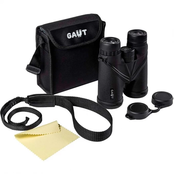 Бинокль GAUT Atlas 10x42 Waterproof, Roof-призмы BK7, IPX6, цвет - чёрный