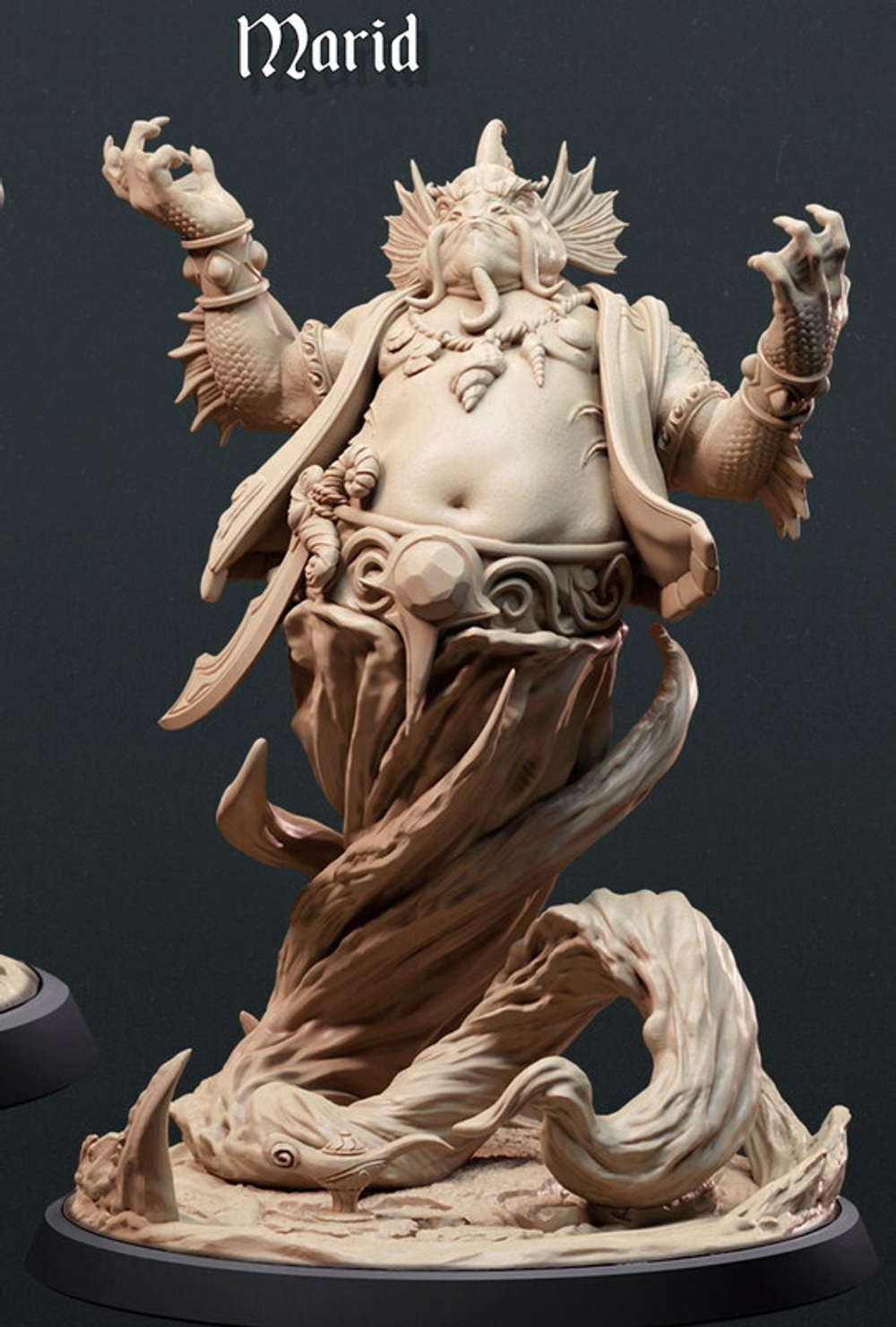 Марид миниатюра для dnd, днд, pathfinder, фентези, Настольная игра, НРИ, Варгейм, РПГ
