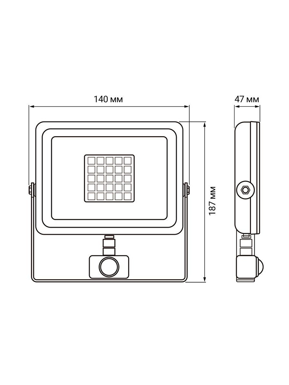 Прожектор светодиодный PFL-SC SENSOR 30Вт 6500К IP54 190-260В ДО закален. матов. стекло датчик движения инфракрасный JazzWay 5001411