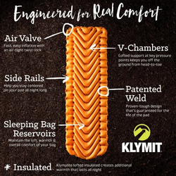 Коврик надувной KLYMIT Insulated Static V Lite, оранжевый