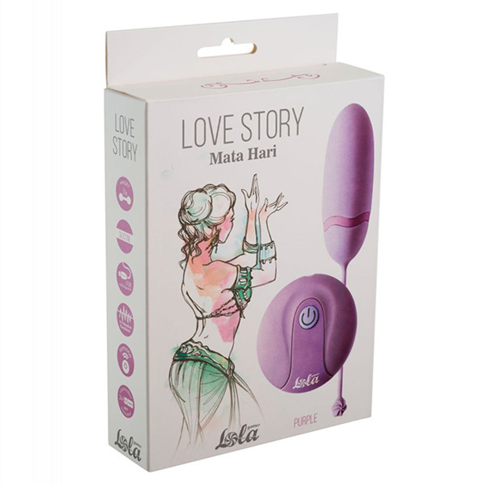 Сиреневое виброяйцо 7,5см с пультом ДУ Lola Games Love Story Mata Hari 1800-02Lola
