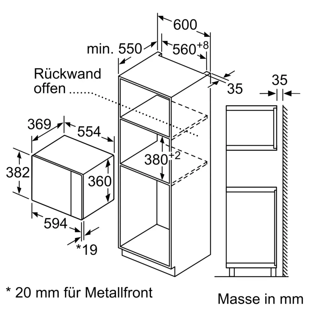 Встраиваемая микроволновая печь Bosch BFL554MB0