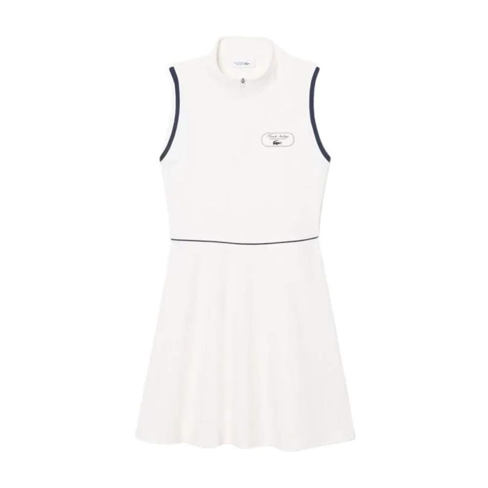 Теннисное платье Lacoste Ultra Dry Badge Accent Tennis Heritage - white/navy blue