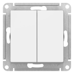 ATLASDESIGN 2-клавишный ПЕРЕКЛЮЧАТЕЛЬ, сх.6+6, 10АХ, механизм, ЛОТОС
