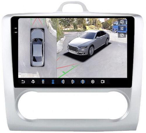 Магнитола для Ford Focus 2 2004-2011 (климат) - FarCar BX003M-360 монитор 9.5" 2K QLED на Android 13, Быстрая, CarPlay, 4G SIM-слот, 4 камеры в комплекте