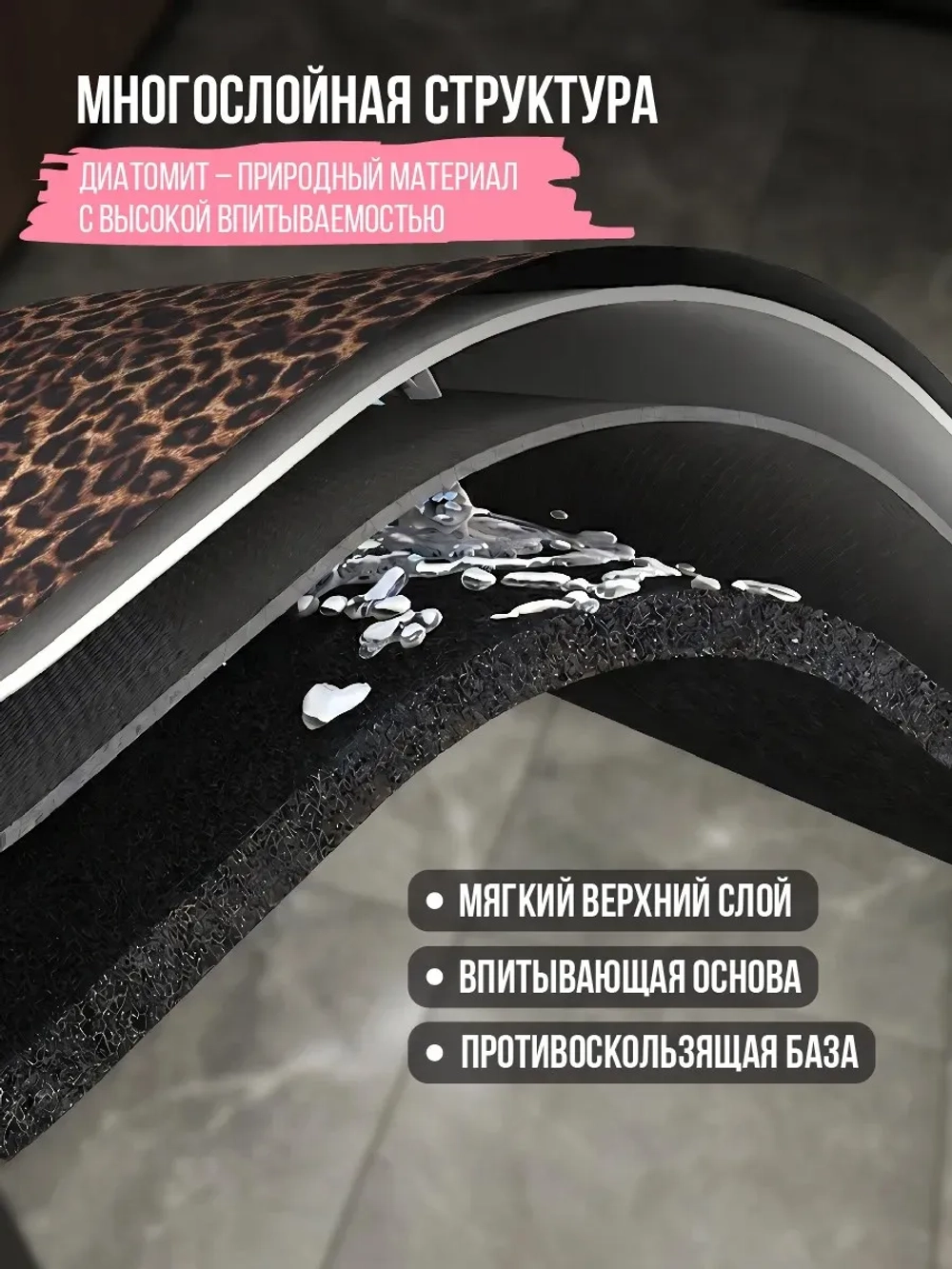 Коврик для ванной LEOPARD NOIR