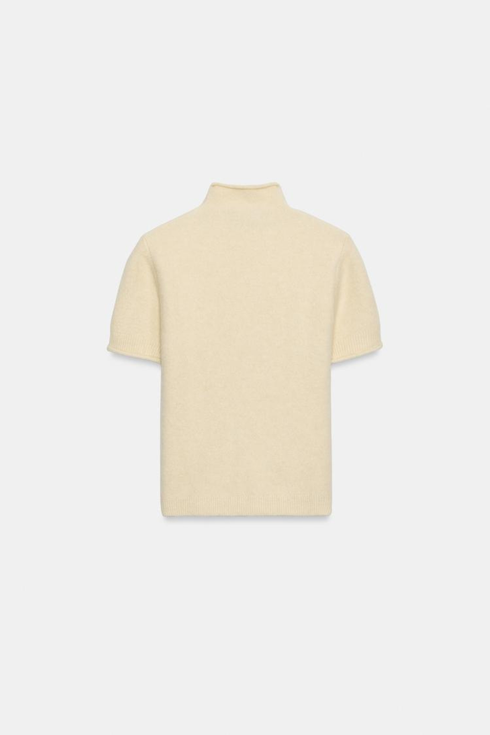 ZARA СВИТЕР ИЗ МЯГКОГО ТРИКОТАЖА С КОРОТКИМИ РУКАВАМИ, ЦВЕТ СЛИВОЧНОГО МАСЛА