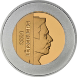 ЛЮКСЕМБУРГ, 2024, 5 ЕВРО [БИМЕТАЛЛ: СЕРЕБРО + NORDIC GOLD]