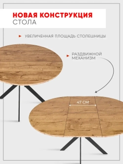 Стол кухонный круглый Дуб вотан