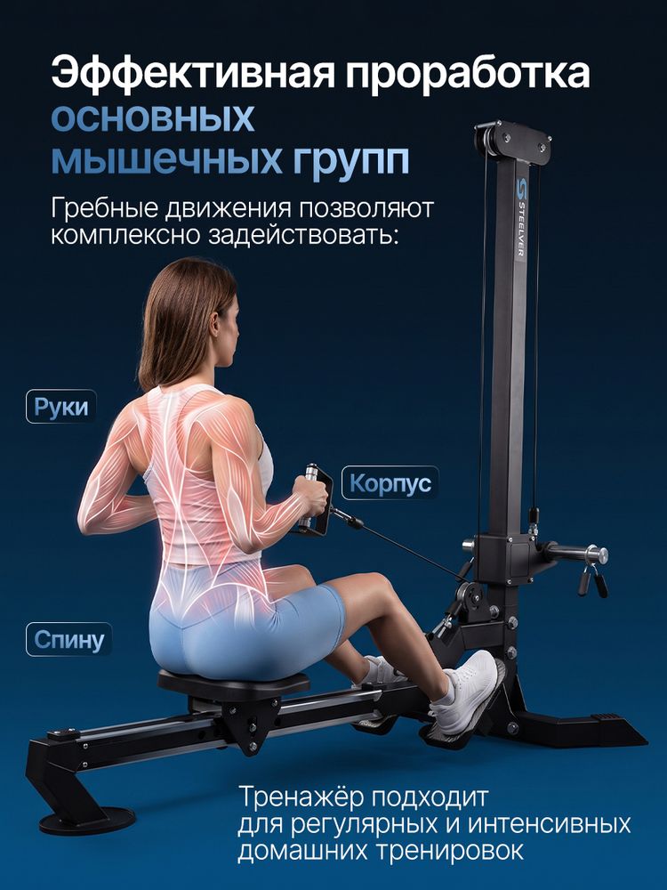 Силовой гребной тренажёр STEELVER SV9204