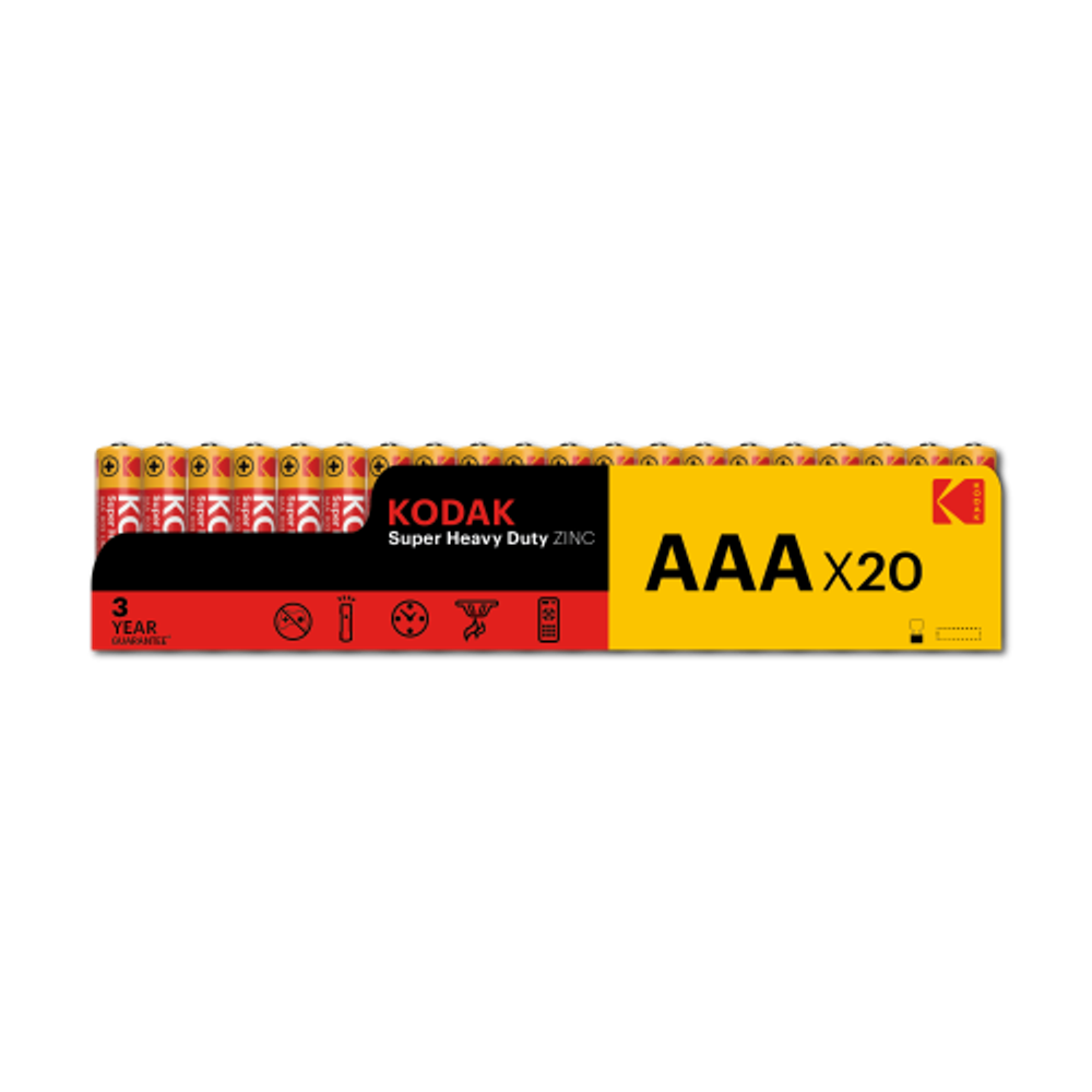 Батарейки Kodak SUPER HEAVY DUTY R03-20S Zinc | Батарейки Солевые