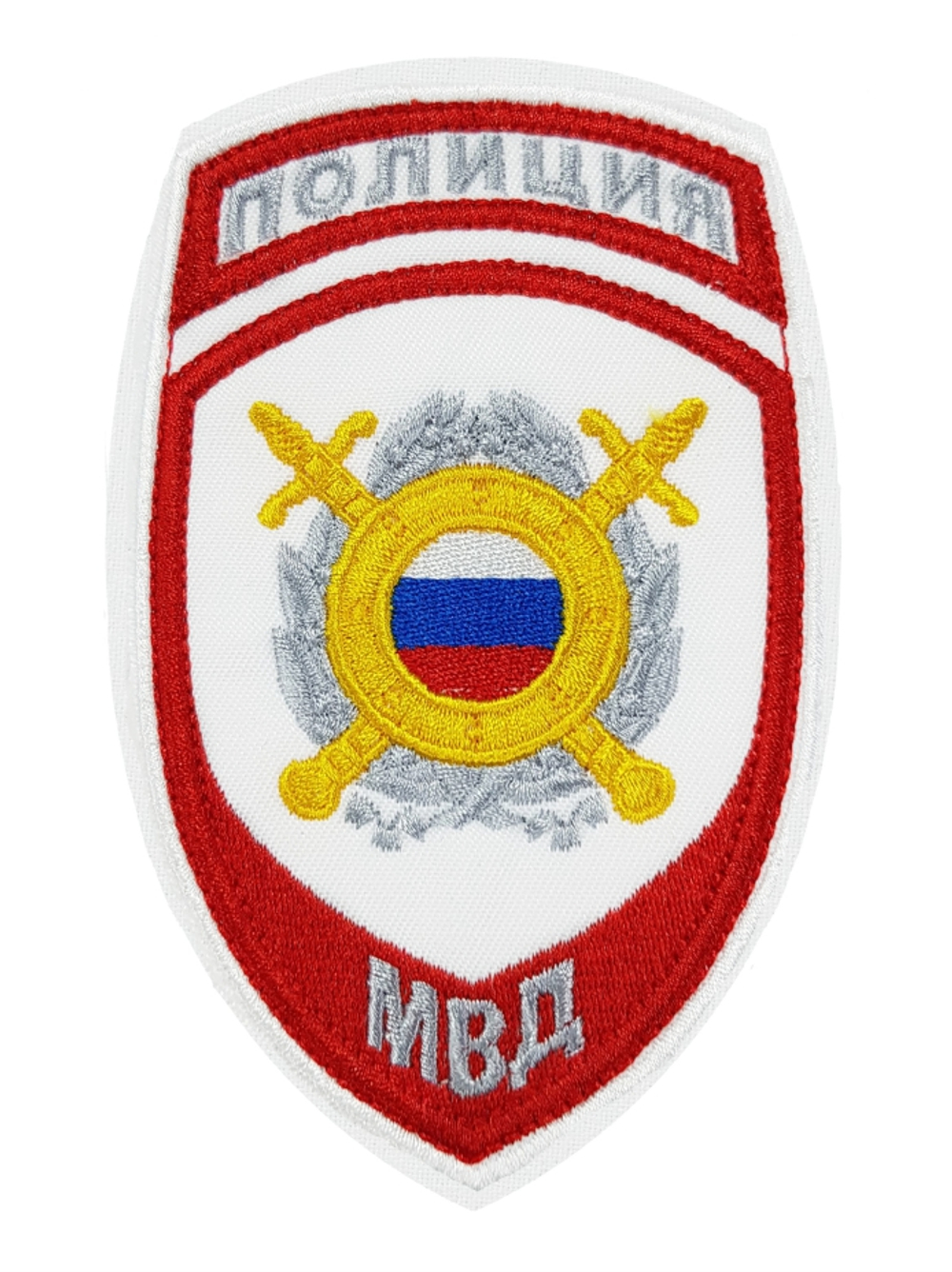 Шеврон вышитый БлокПОСТ "Полиция Охрана общественного порядка" (белый) 117*75 мм
