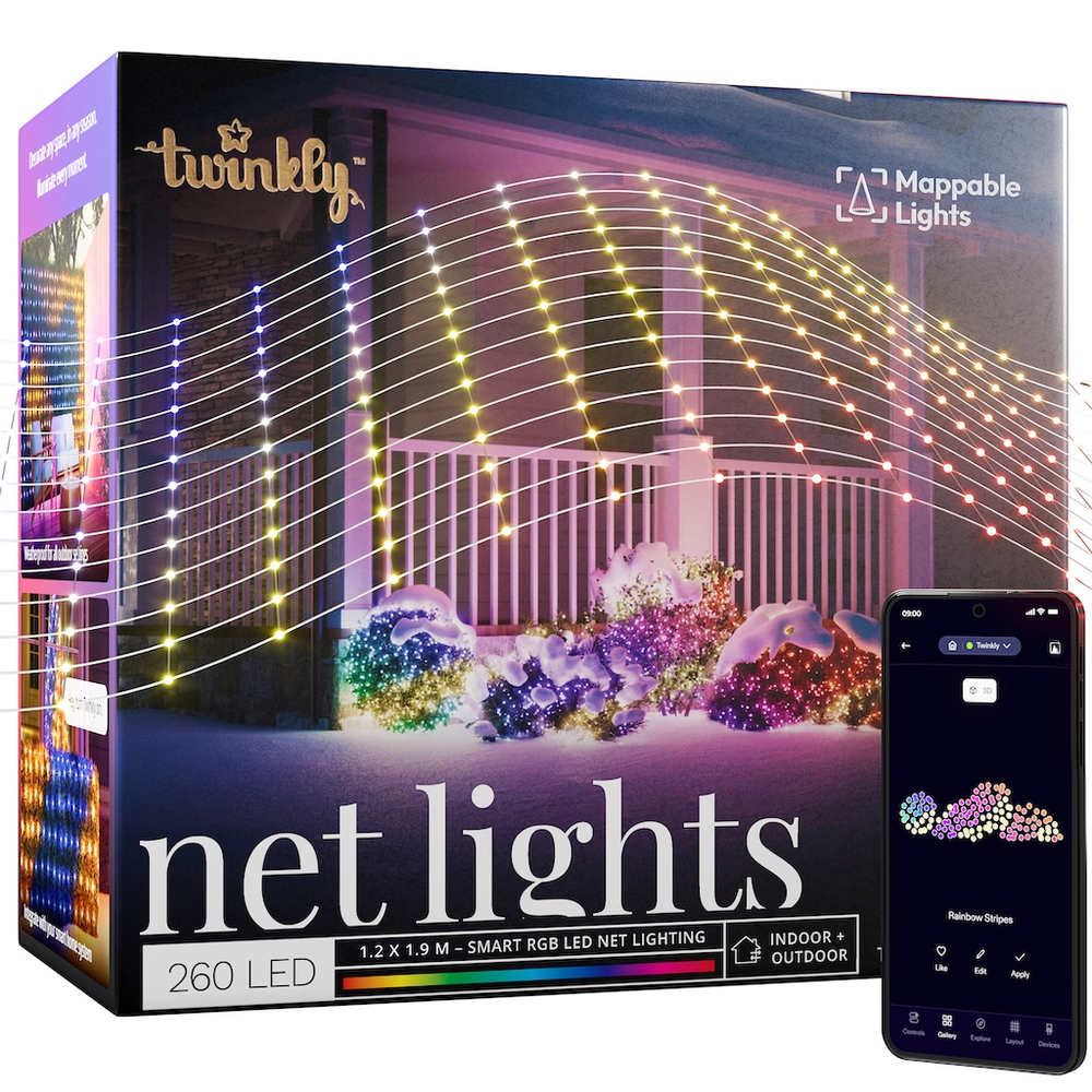 Гирлянда-сеть Twinkly Net 260 LED RGB 1,2 x 1,9 м IP44 Clear