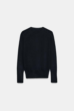 ZARA БАЗОВЫЙ ОДНОТОННЫЙ СВИТЕР, МОРСКОЙ СИНИЙ
