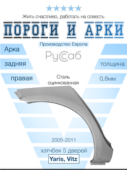 Арка правая Toyota Yaris, Vitz 2005-2011 хэтчбек 5дв (Polcar)