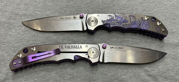 Нож Spartan Blades Harsey Long Boad, сталь S45VN, рукоять - титан, фиолетовая гравировка