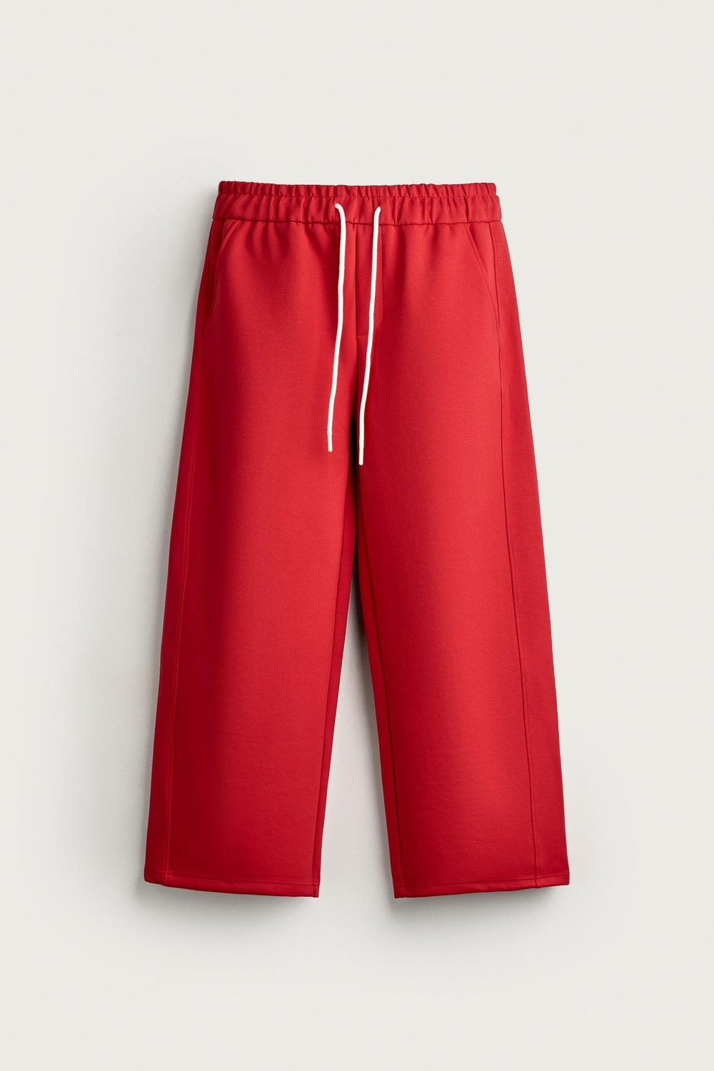 ZARA БРЮКИ RELAXED FIT, КРАСНЫЙ