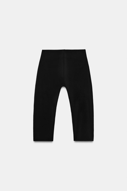 ZARA БРЮКИ КАПРИ С ПОЛИАМИДОМ, ЧЕРНЫЙ