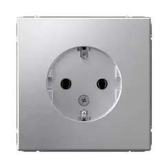 Розетка с заземлением Systeme Electric ArtGallery Алюминий GAL000343