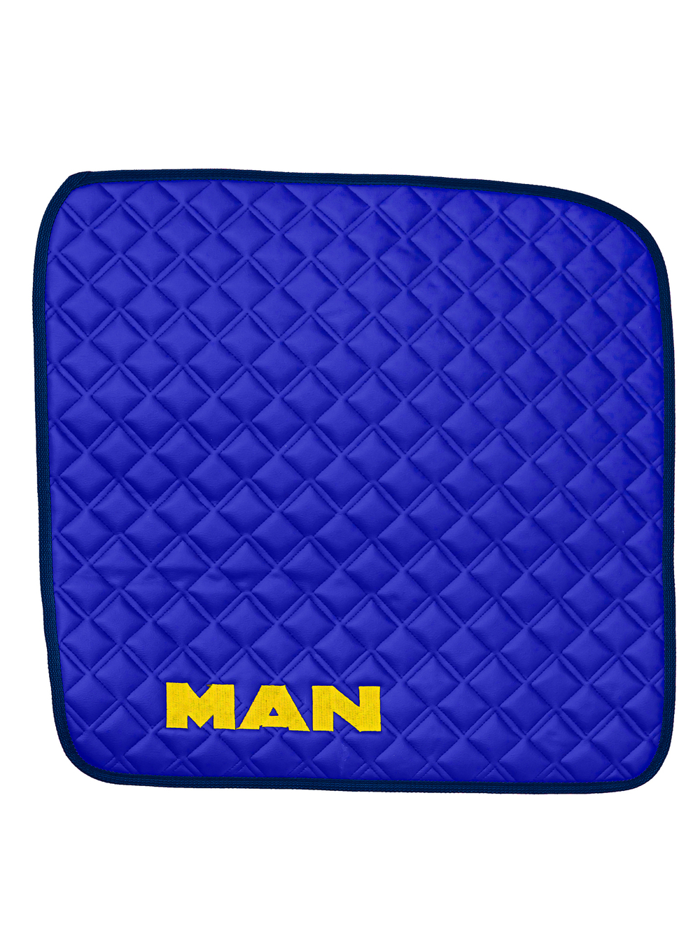 Ковры MAN TGX с 2-мя ящиками (автомат) (экокожа, синий, синий кант, желтая вышивка)