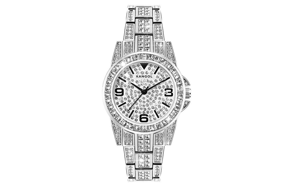 KANGOL Sparkling Adventure Baby"s Breath Quartz Movement Metal Strap Watch Women"s Watch Silver Dial
